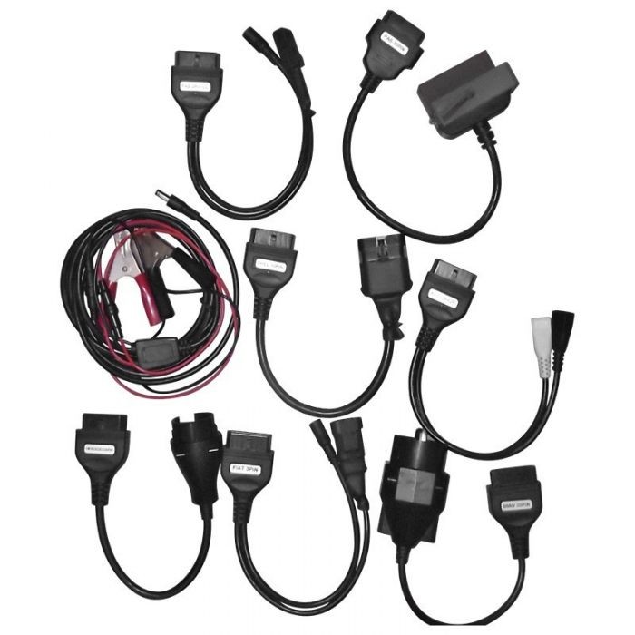 Set adaptoare turisme cu alimentare, pentru testere AutoCom și Delphi 3 Cablurile adaptoare pentru autoturisme europene, împreună cu cablul de alimentare cu cleme roșie și neagră